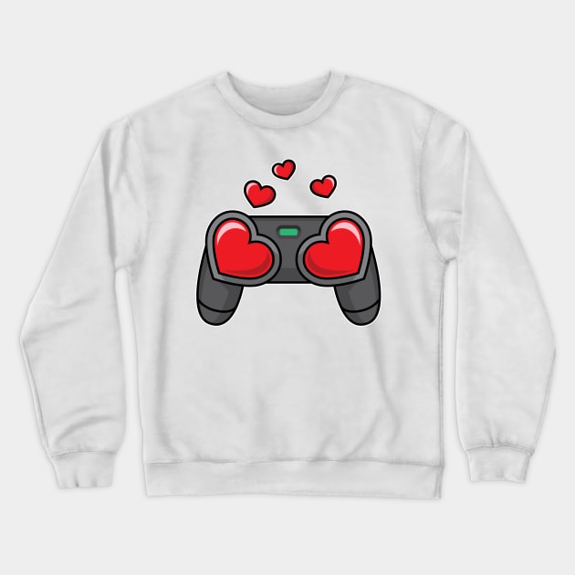 Gamer Lover Heart Valentines Day Crewneck Sweatshirt by teeleoshirts